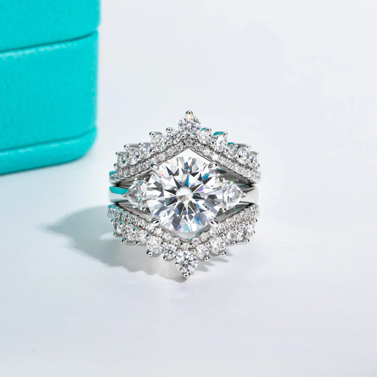 4.6 Carat D Color Moissanite Engagement Wedding Ring
