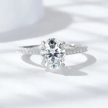 VVS1 D Color 3 CT Oval Cut Moissanite Engagement Ring