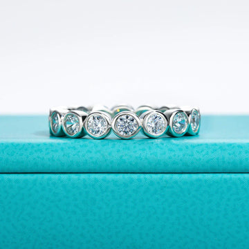 3MM Round Cut D Color Moissanite Eternity Band