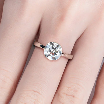 2CT/3CT Round Cut Moissanite Engagement Ring