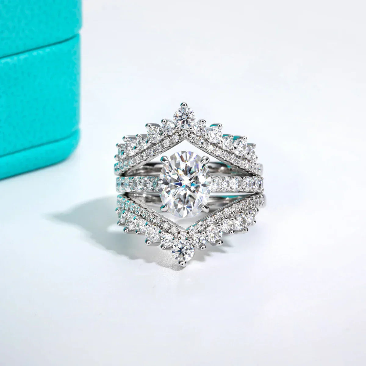 2CT VVS1 Oval Cut Moissanite Engagement Ring