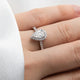 1CT Pear Cut Moissanite Halo Engagement Wedding Ring