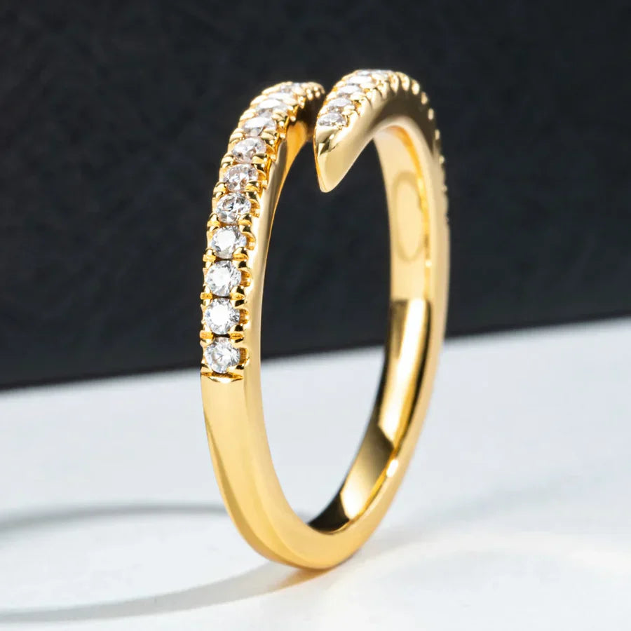 1.5mm VVS1 Adjustable Moissanite Band | 18K Gold Plated