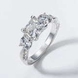 2.5 CTTW Princess Cut Moissanite Bridal Ring Set