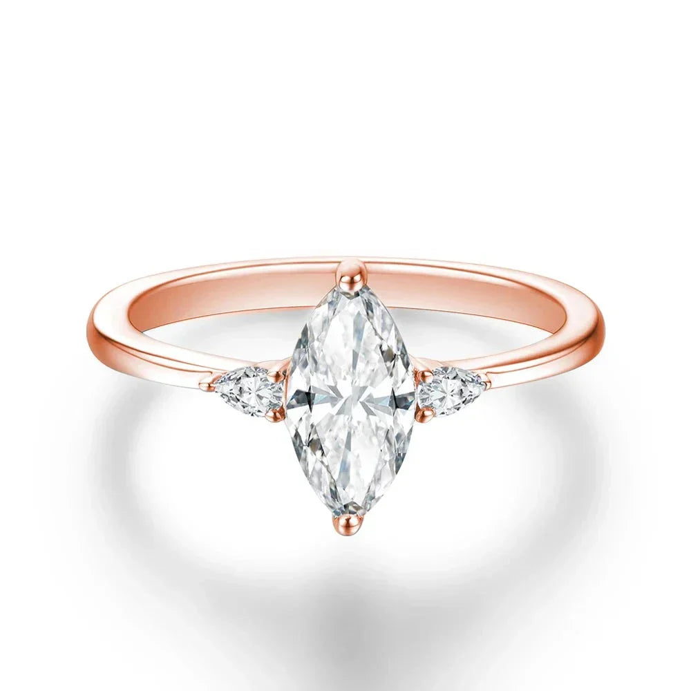 1 CT Marquise Cut Moissanite Engagement Ring