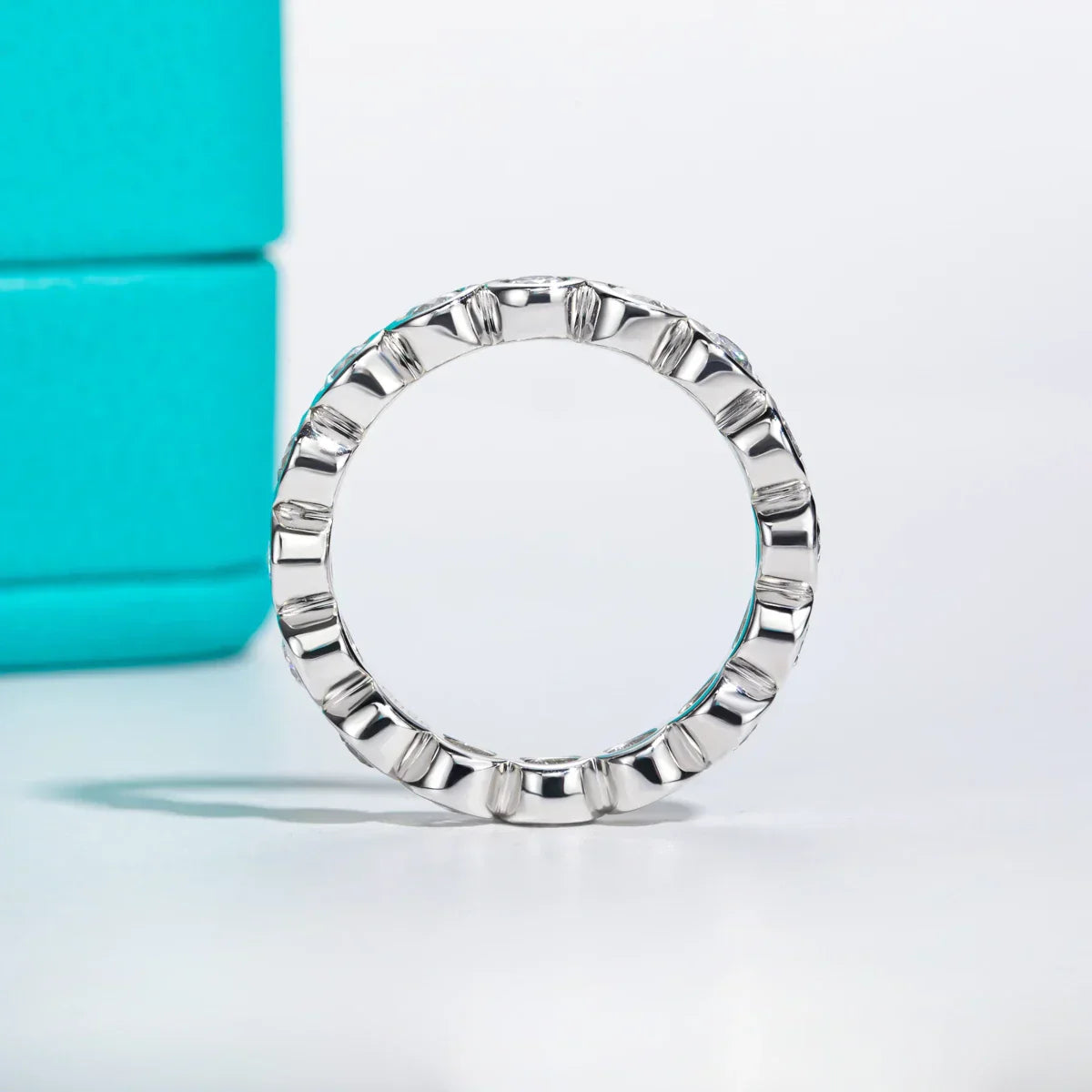 3MM Round Cut D Color Moissanite Eternity Band