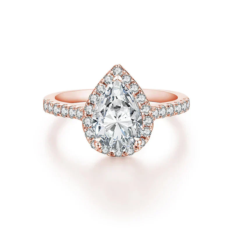 2.0 CT Pear Cut Moissanite Engagement Ring