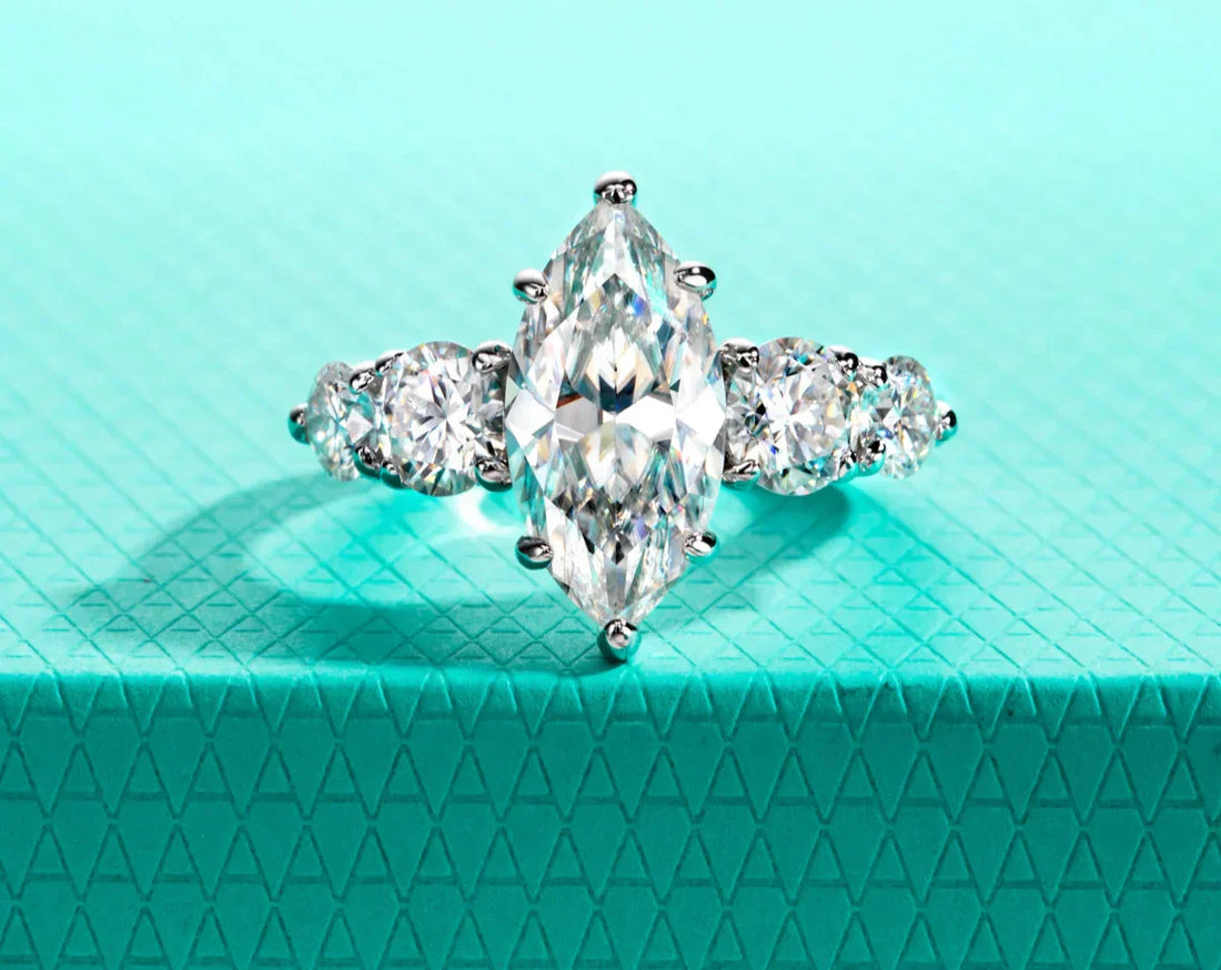 3 Carat Marquise Cut Moissanite Engagement Ring