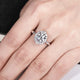 2CT Round Cut Moissanite Halo Engagement Ring
