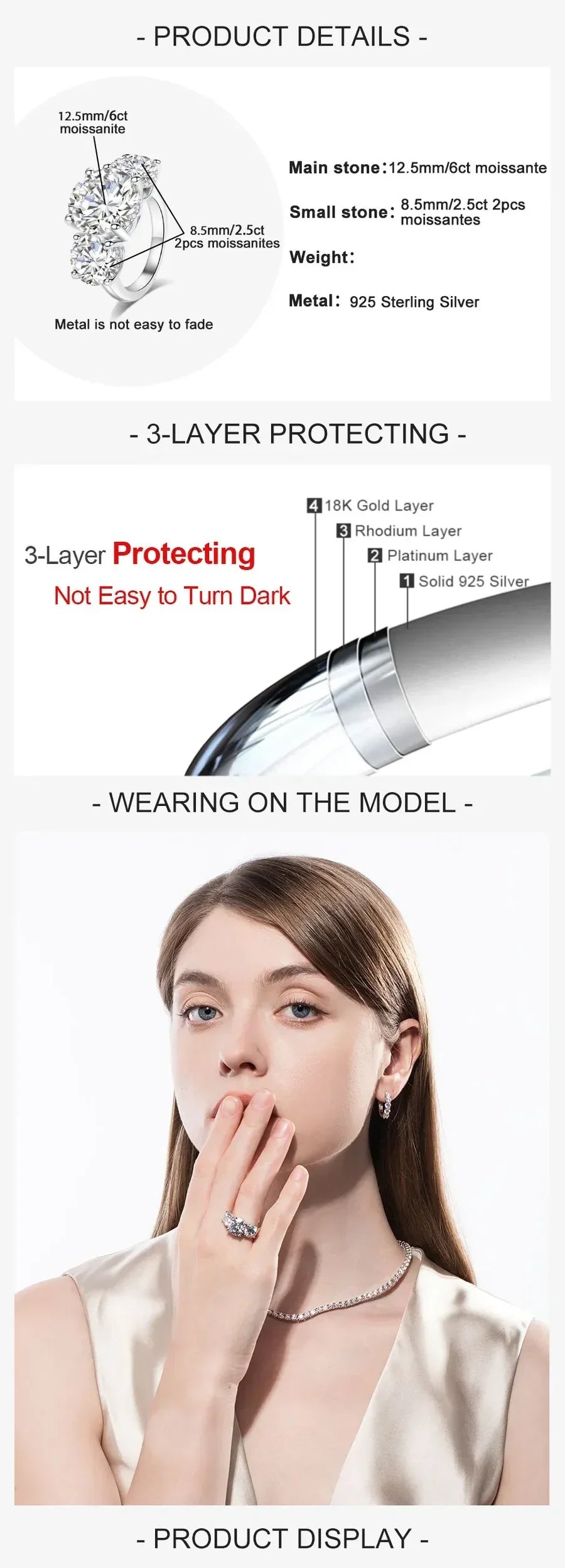 11CTTW Round Cut Moissanite Engagement Ring