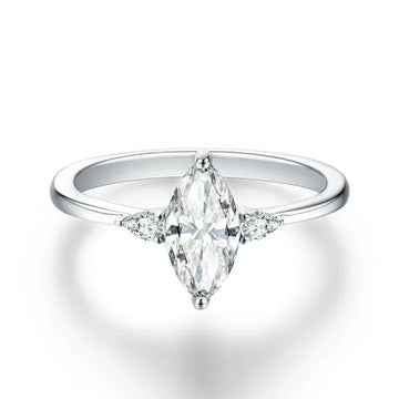 1 CT Marquise Cut Moissanite Engagement Ring