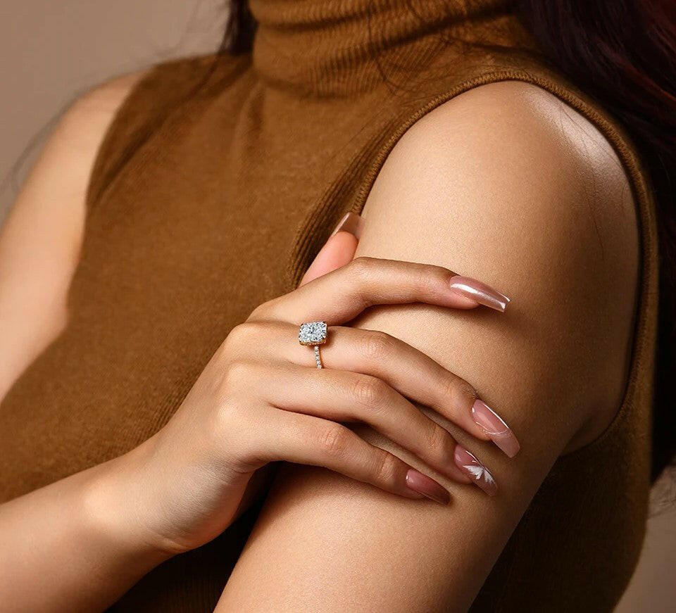 4 CT Radiant Cut Moissanite Engagement Ring